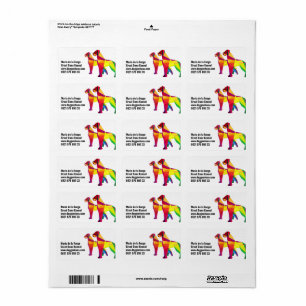 Abstracte grote hond Great Dane Etiket