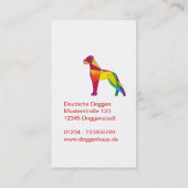 Abstracte grote hond visitekaartje (Achterkant)