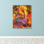 Abstracte grotschildering - rechthoekige canvas ku afdruk (Insitu (Houten vloer))