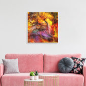Abstracte grotschildering - Square Canvas Art Afdruk (Insitu (Woonkamer))