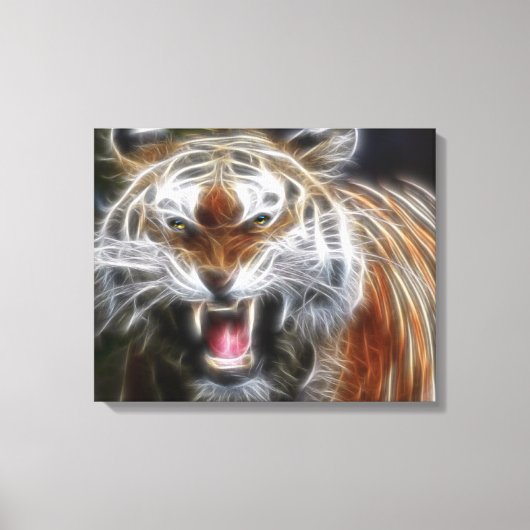 Abstracte Growling Tiger Wrapped Canvas (Voorkant)
