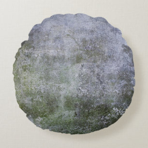 Abstracte Grunge Moss Covered Concrete Wandtextuur Rond Kussen
