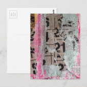 Abstracte Grunge Nummers mixed media collage Briefkaart (Voorkant / Achterkant)