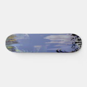 Abstracte Grunge Paint Drip Blue Cool Tones Skateboard (Horizontaal)
