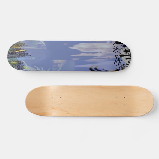 Abstracte Grunge Paint Drip Blue Cool Tones Skateboard (Horizontaal)