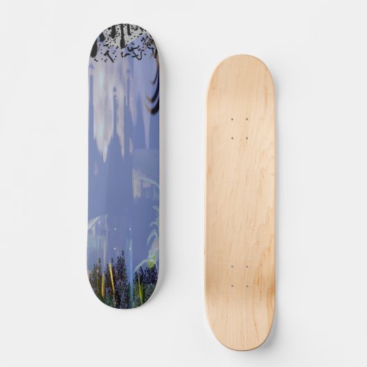 Abstracte Grunge Paint Drip Blue Cool Tones Skateboard (Voorkant)
