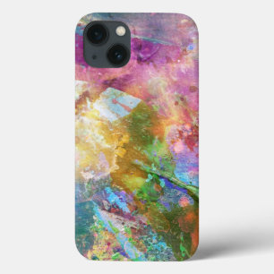 Abstracte grunge textuur met waterverf verf 3 iPhone 13 hoesje