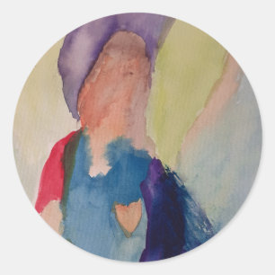 Abstracte Guardian Angel Round Sticker