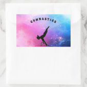 Abstracte gymnastiek rechthoekige sticker (Tas)