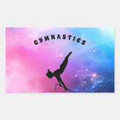 Abstracte gymnastiek rechthoekige sticker (Voorkant)