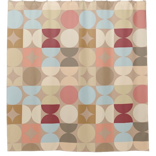 Abstracte halve cirkels model op fusiekunst Sh Douchegordijn (Voorkant)