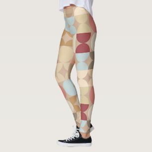 Abstracte halve cirkels model op fusiepatroon leggings