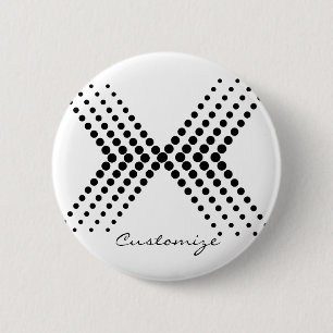 Abstracte halve toon pulserende cirkel Zigzag Ronde Button 5,7 Cm