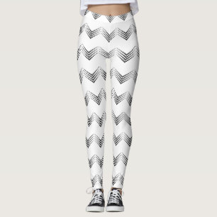 Abstracte halve toon pulserende cirkels Zigzags Leggings