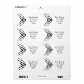 Abstracte halve-tooncirkel Zigzag Chevron Etiket (Full Sheet)