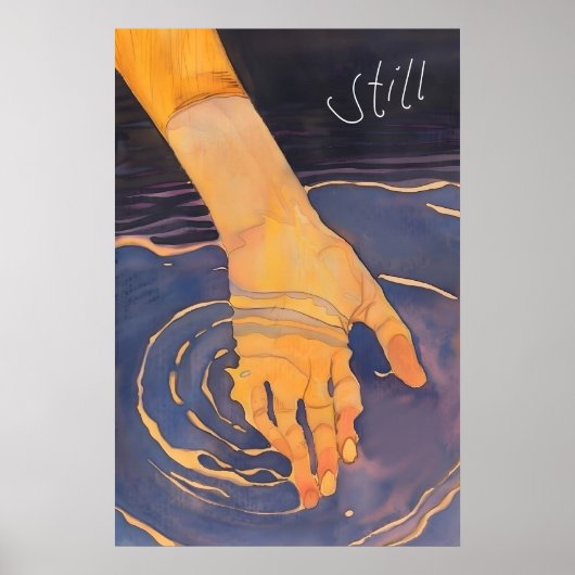 Abstracte hand water kunstprint kalmerende rimpel poster (Voorkant)