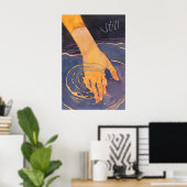 Abstracte hand water kunstprint kalmerende rimpel poster (Thuiskantoor)