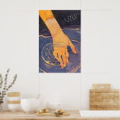 Abstracte hand water kunstprint kalmerende rimpel poster (Keuken)