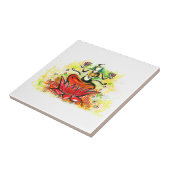 Abstracte handgemaakte schildering van Lakshmi Maa Tegeltje (Zijkant)