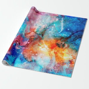 Abstracte handgemaakte textuur. Marbling blue en o Cadeaupapier