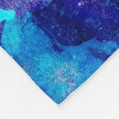 Abstracte handgemaakte textuur. Marbling blue en o Fleece Deken (Hoek)