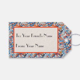 Abstracte handgetekende doedels cadeaulabel