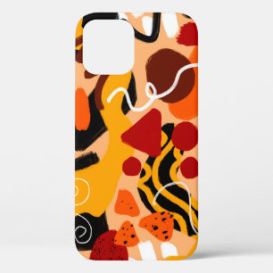 Abstracte handtekening Geometrische vormen penseel iPhone 12 Hoesje