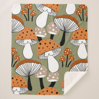 Abstracte handtekening kleurrijke paddenstoelen he sherpa deken