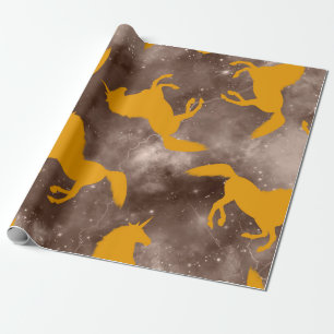 Abstracte handtekeningen voor eenhoornpaarden naad cadeaupapier