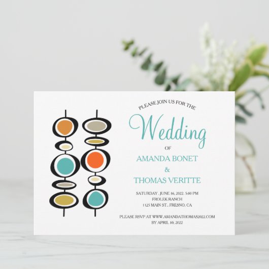 Abstracte hangende cirkels rond het huwelijk uit d kaart (Staand voorkant)