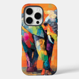 Abstracte Happy Rainbow Elephant iPhone 16 Pro Hoesje