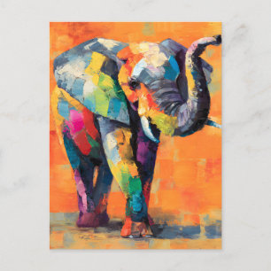 Abstracte Happy Rainbow Elephant Feestdagenkaart