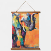 Abstracte Happy Rainbow Elephant Hangend Wandkleed (Voorkant)