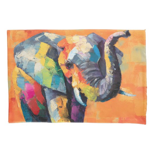 Abstracte Happy Rainbow Elephant Kussensloop (Voorkant)