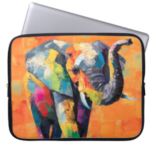 Abstracte Happy Rainbow Elephant Laptop Sleeve