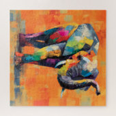 Abstracte Happy Rainbow Elephant Legpuzzel (Horizontaal)