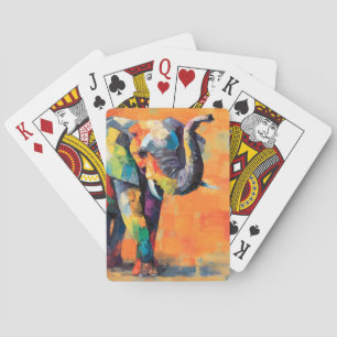 Abstracte Happy Rainbow Elephant Pokerkaarten