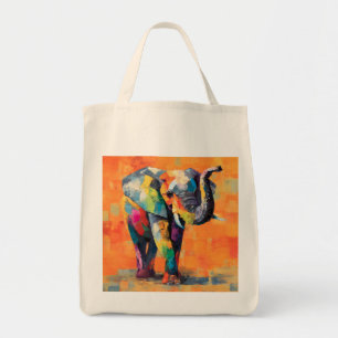 Abstracte Happy Rainbow Elephant Tote Bag