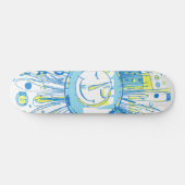 Abstracte Happy Whimsical Sun Word Art Skateboard (Horizontaal)
