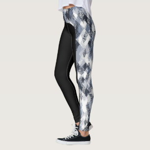 Abstracte Harlequin Pattern Side Stripe Leggings