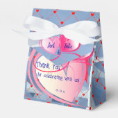 Abstracte harten bruiloft feest viering bedankdoosjes (Voorkant Zijde)