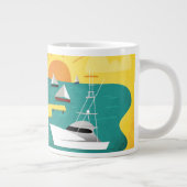 Abstracte havenstad extra grote beker (Rechts)