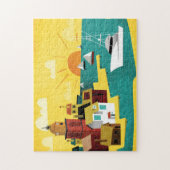 Abstracte havenstad legpuzzel (Verticaal)