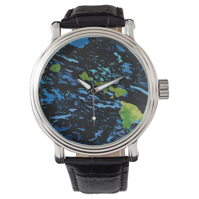 Abstracte Hawaiiaanse eilanden keten  horloge (Voorkant)