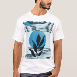 Abstracte hedendaagse midcentury tropische blad 2/ t-shirt