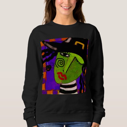 Abstracte heks Halloween kunst om te Draag Trui (Voorkant)