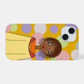 Abstracte hél iPhone 15 hoesje (Achterkant horizontaal)