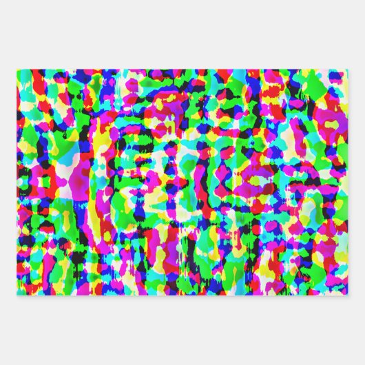 Abstracte heldere Neon Vaporwave Inpakpapier Vel (Voorkant 2)