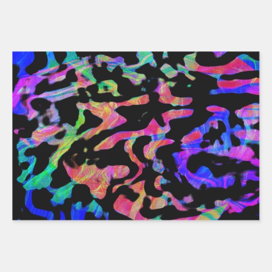 Abstracte heldere Neon Vaporwave Inpakpapier Vel (Voorkant)