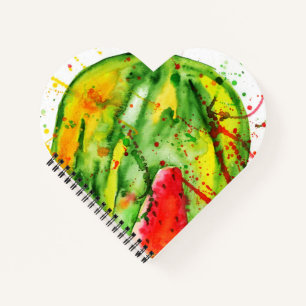 Abstracte heldere waterverf watermeloen notitieboek